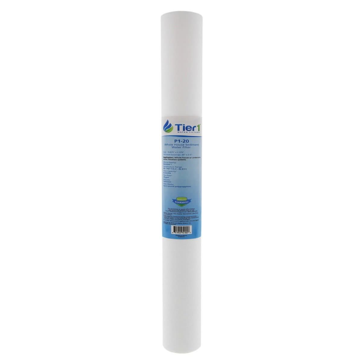 20 X 2.5 Spun Wound Polypropylene Replacement Filter by Tier1 (1 micron) (With Label)