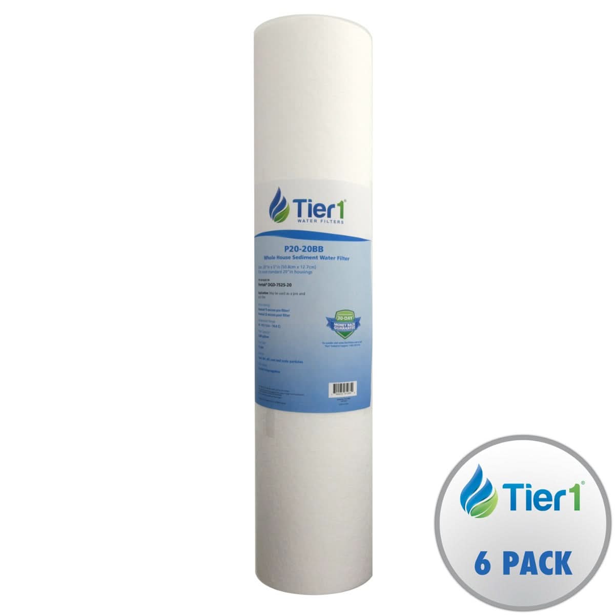 20 X 4.5 Spun Wound Polypropylene Replacement Filter by Tier1 (20 micron) - WaterFilters.NET