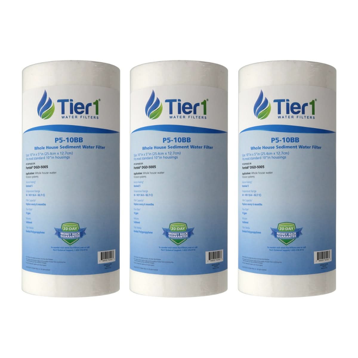 10 X 4.5 Spun Wound Polypropylene Replacement Filter by Tier1 (5 micron) - WaterFilters.NET