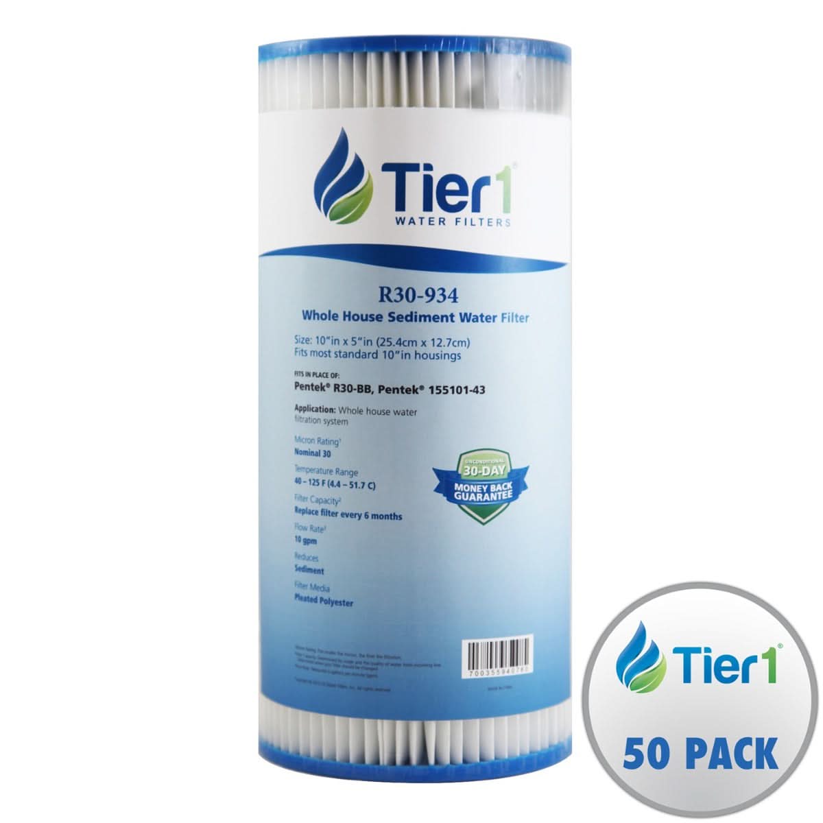 10 X 4.5 Polypropylene Replacement Filter by Tier1 (30 micron) - WaterFilters.NET
