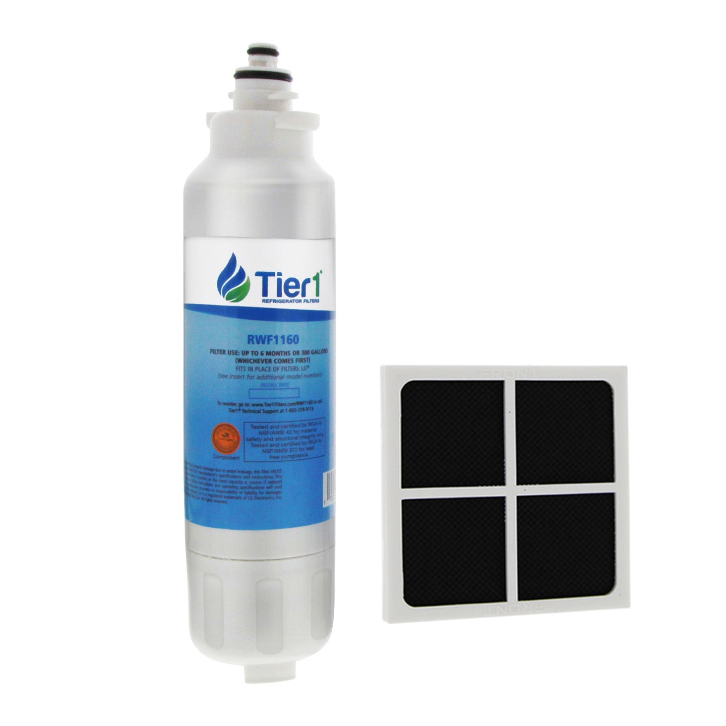 Tier1 LG LT800P and LT120F Comparable Refrigerator Water Filter and Air Filter Combo