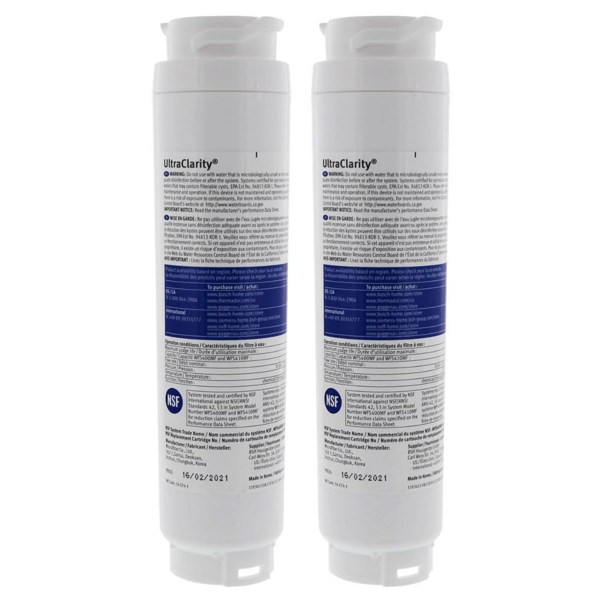 Bosch 644845 UltraClarity 9000077104 Refrigerator Water Filter