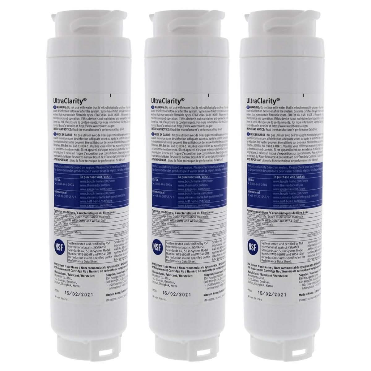 Bosch 644845 UltraClarity 9000077104 Refrigerator Water Filter