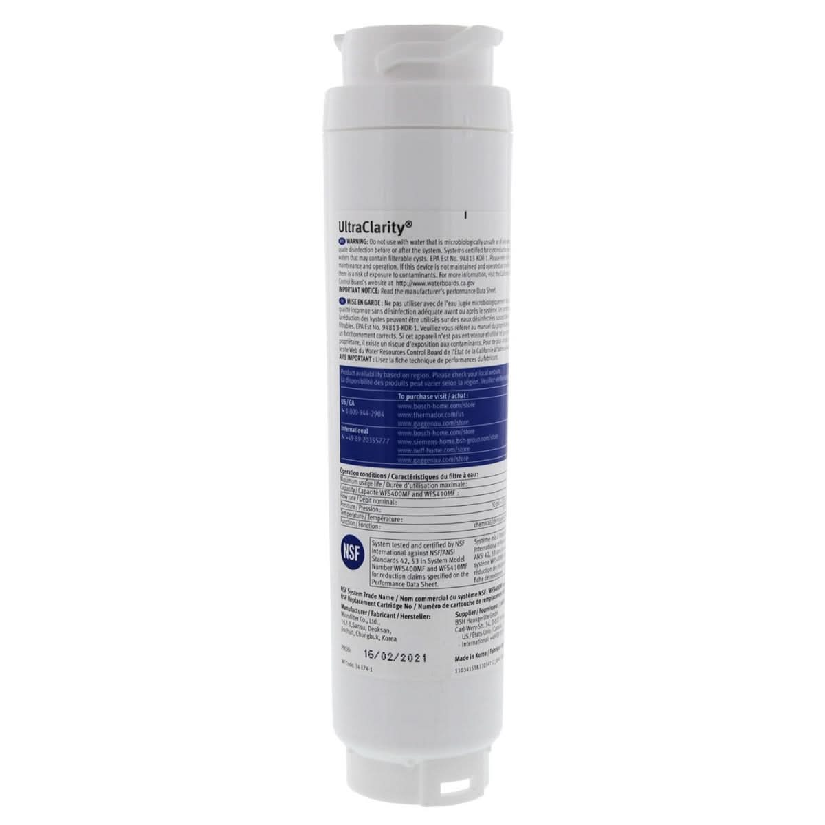 Bosch 644845 UltraClarity 9000077104 Refrigerator Water Filter