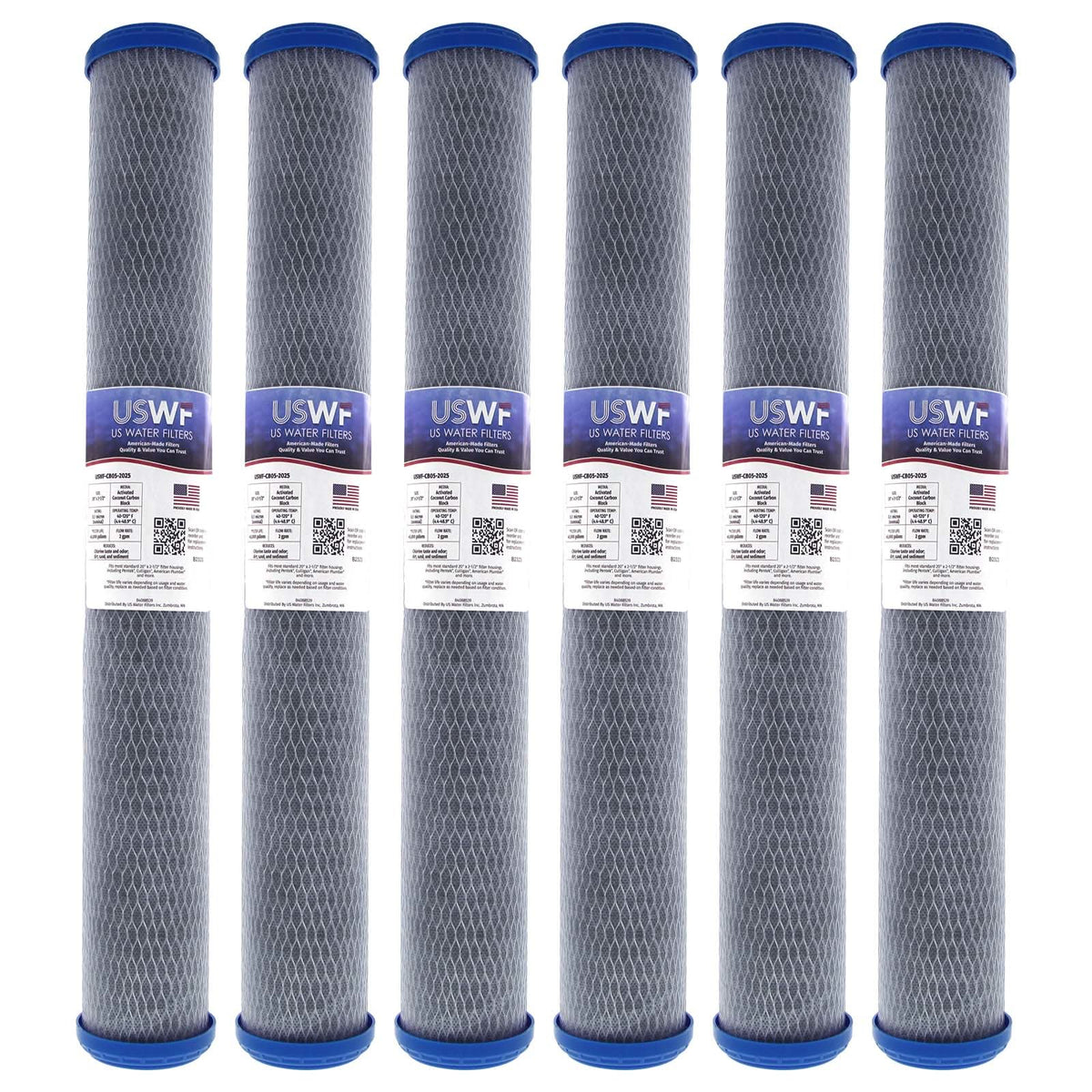 Coconut Carbon Block Filter by USWF 0.5 Micron 20"x2.5" - WaterFilters.NET