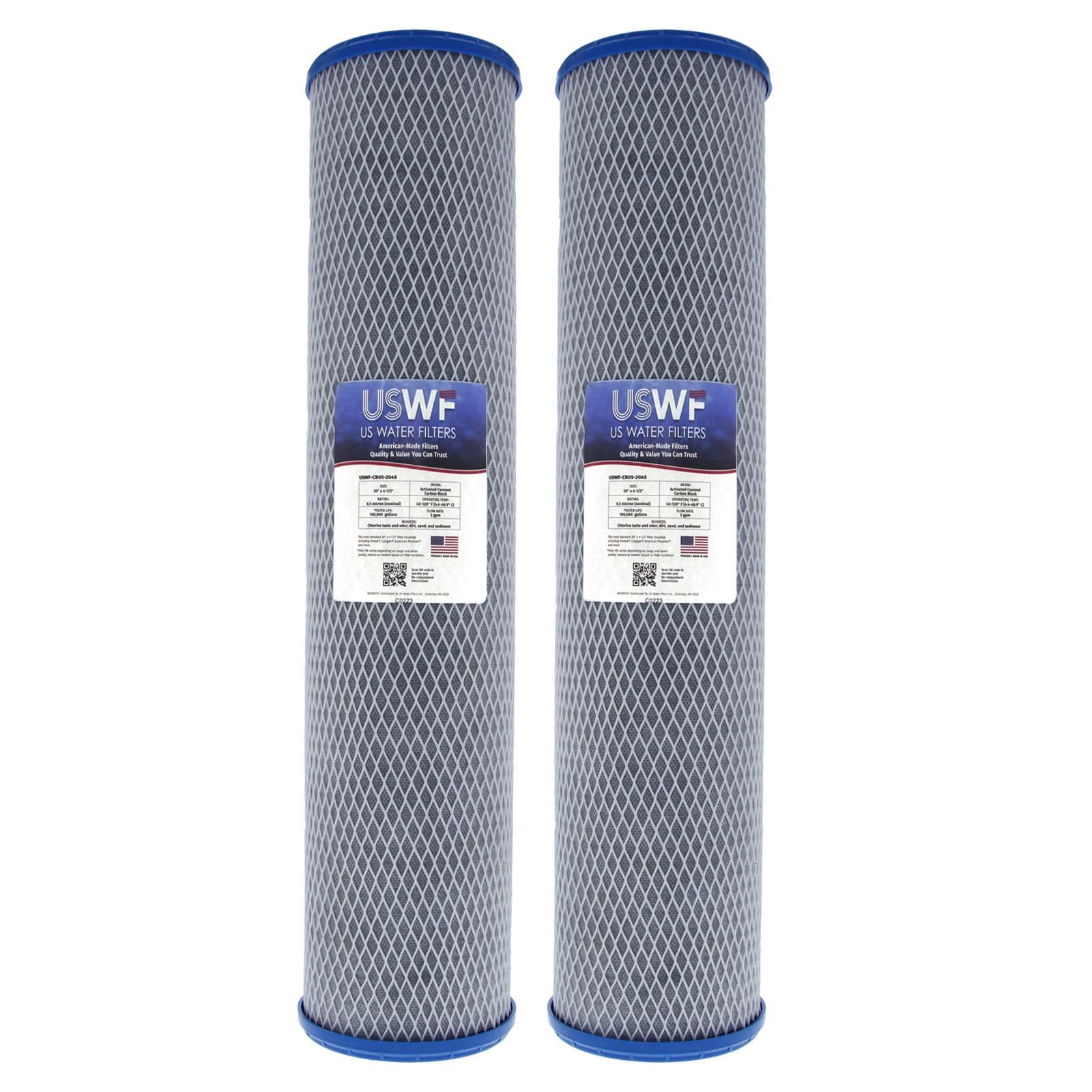 Coconut Carbon Block Filter by USWF 0.5 Micron 20"x4.5" - WaterFilters.NET