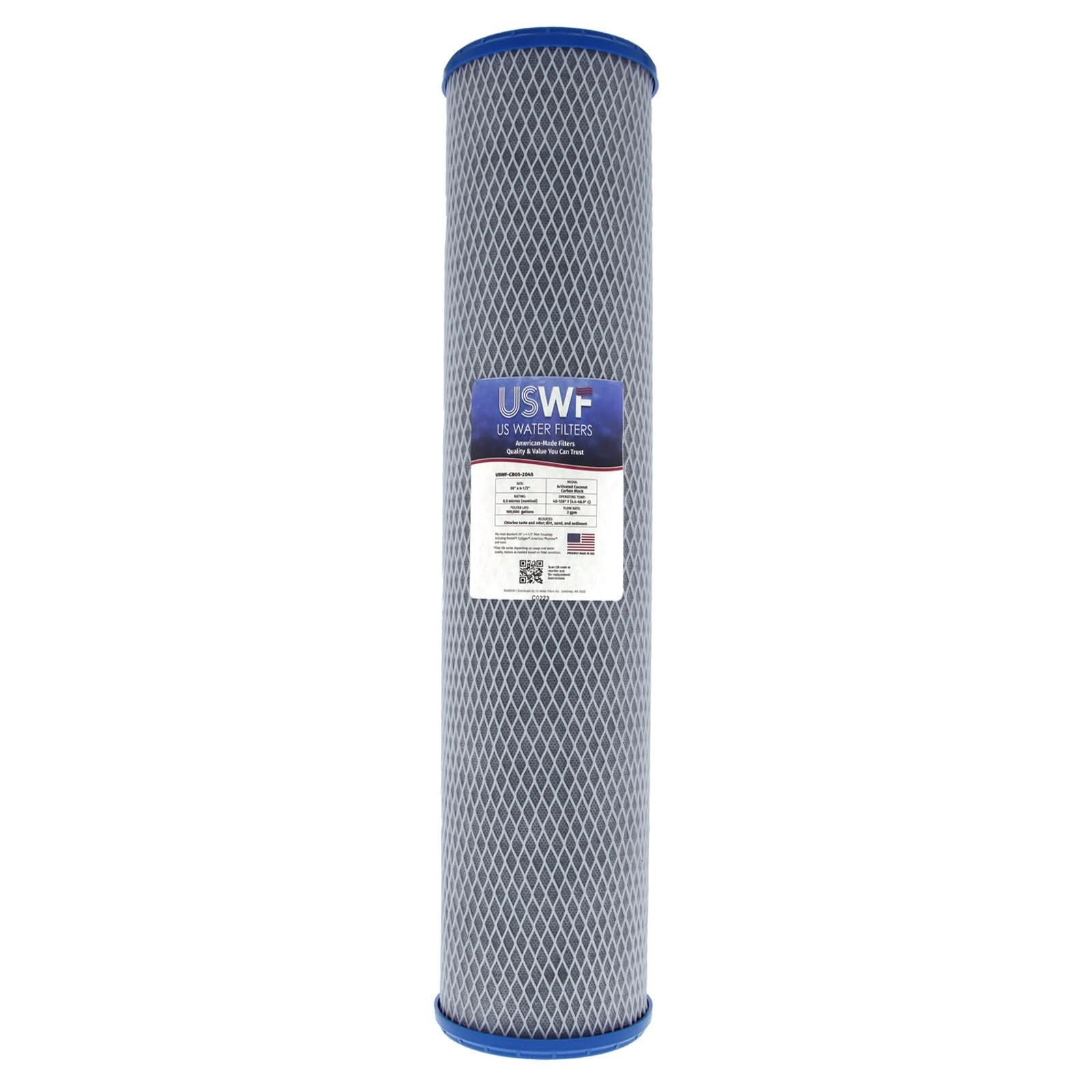 Coconut Carbon Block Filter by USWF 0.5 Micron 20"x4.5"