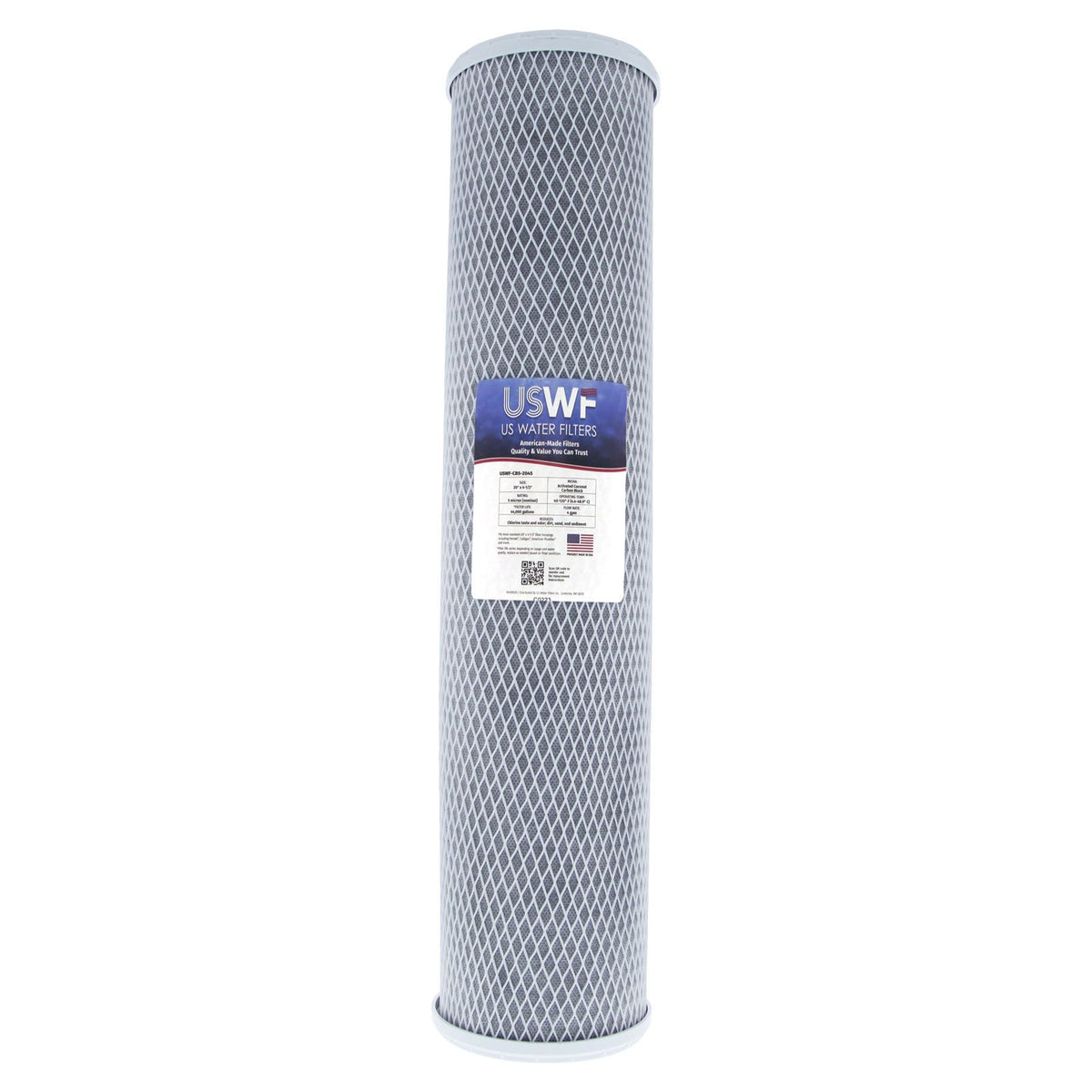 Coconut Carbon Block Filter by USWF 5 Micron 20&quot;x4.5&quot;