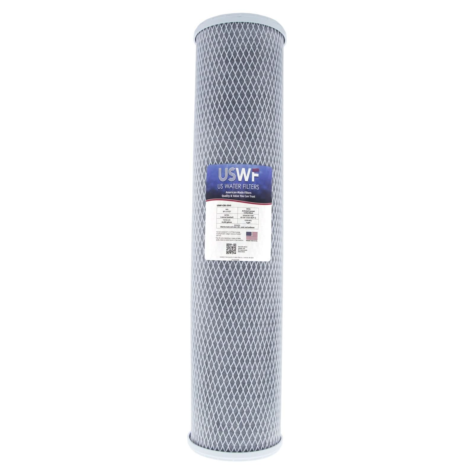 2-Stage CTO(Chlorine Taste and Odor) Reduction Whole House Water Filtration System by USWF, Sediment and CTO Reduction Carbon Block, 3/4" Inlet/Outlet