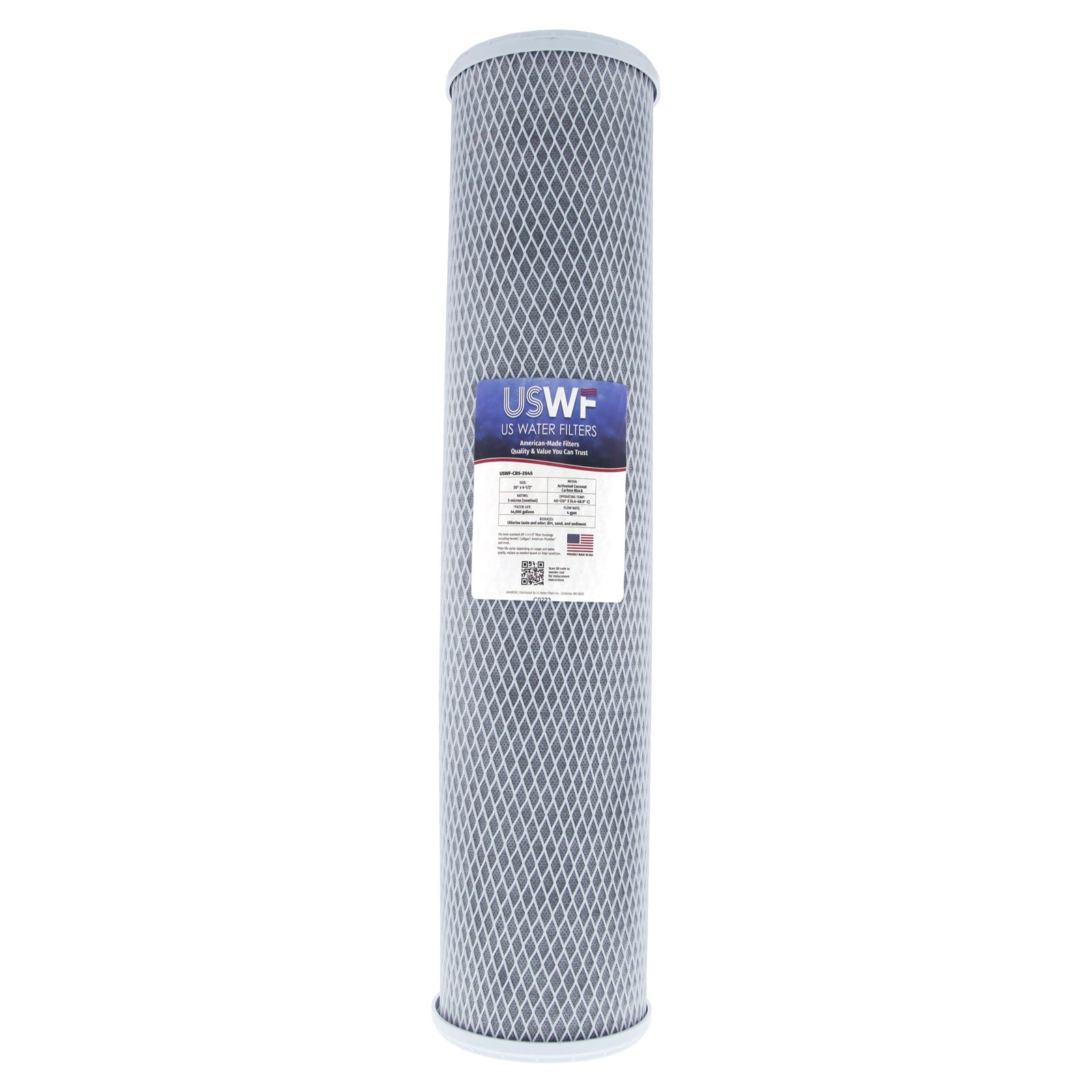 2-Stage CTO(Chlorine Taste and Odor) Reduction Whole House Water Filtration System by USWF, Sediment and CTO Reduction Carbon Block, 1" Inlet/Outlet