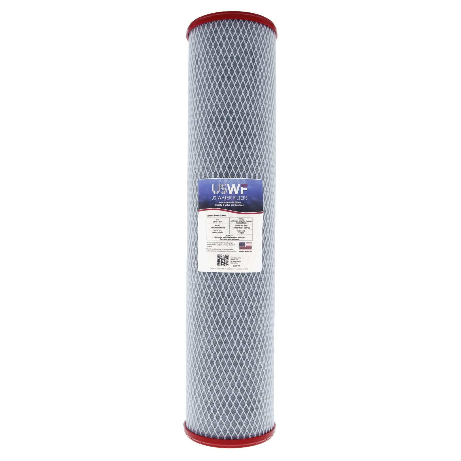 2-Stage Chloramine Reduction Whole House Water Filtration System by USWF, Sediment and Chloramine Reduction Carbon Block, 3/4" Inlet/Outlet - WaterFilters.NET