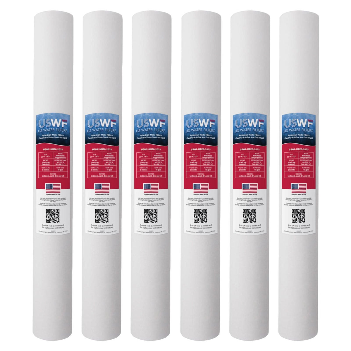 20 Micron Melt Blown Sediment Filter by USWF 20"x2.5" - WaterFilters.NET