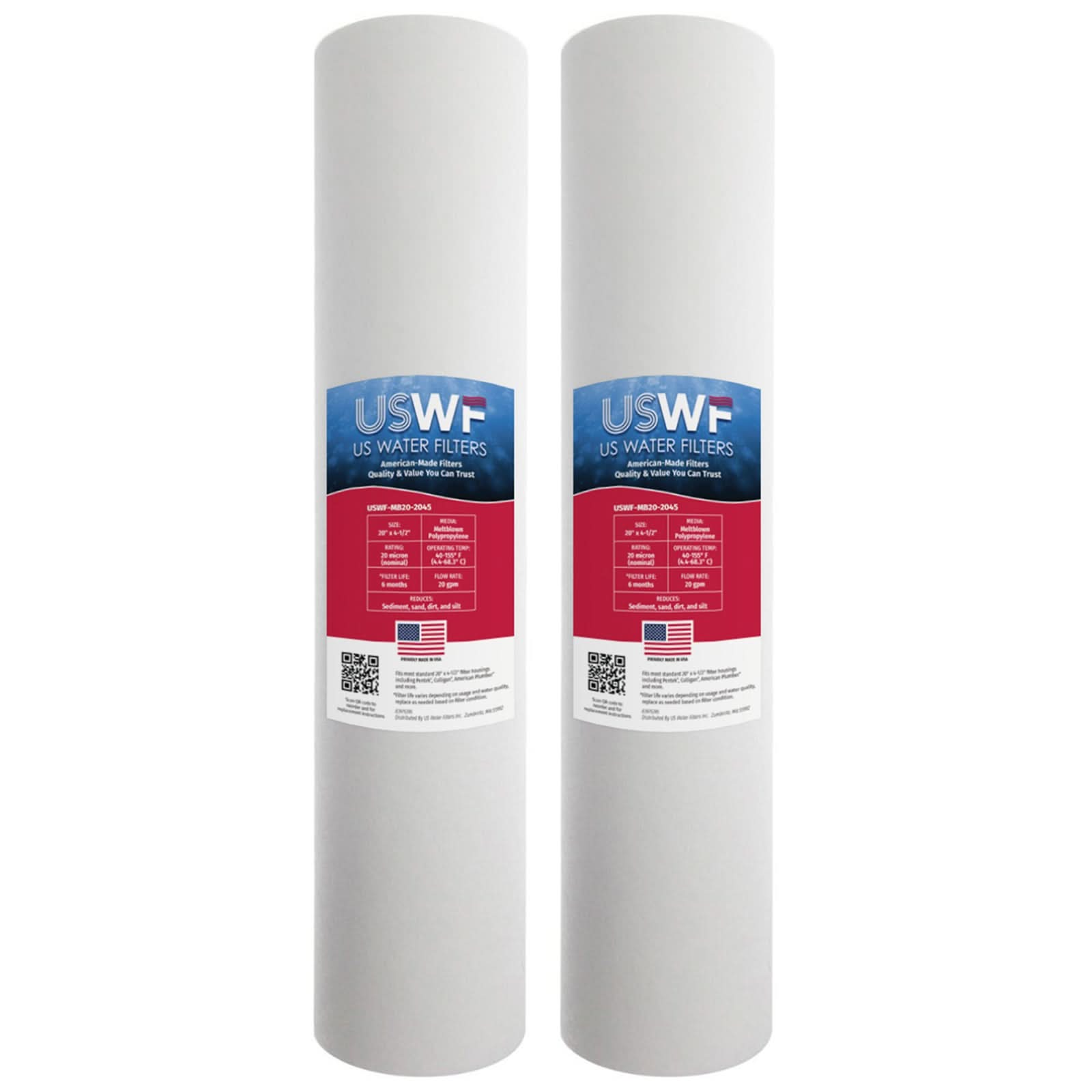 20 Micron Melt Blown Sediment Filter by USWF 20"x4.5"