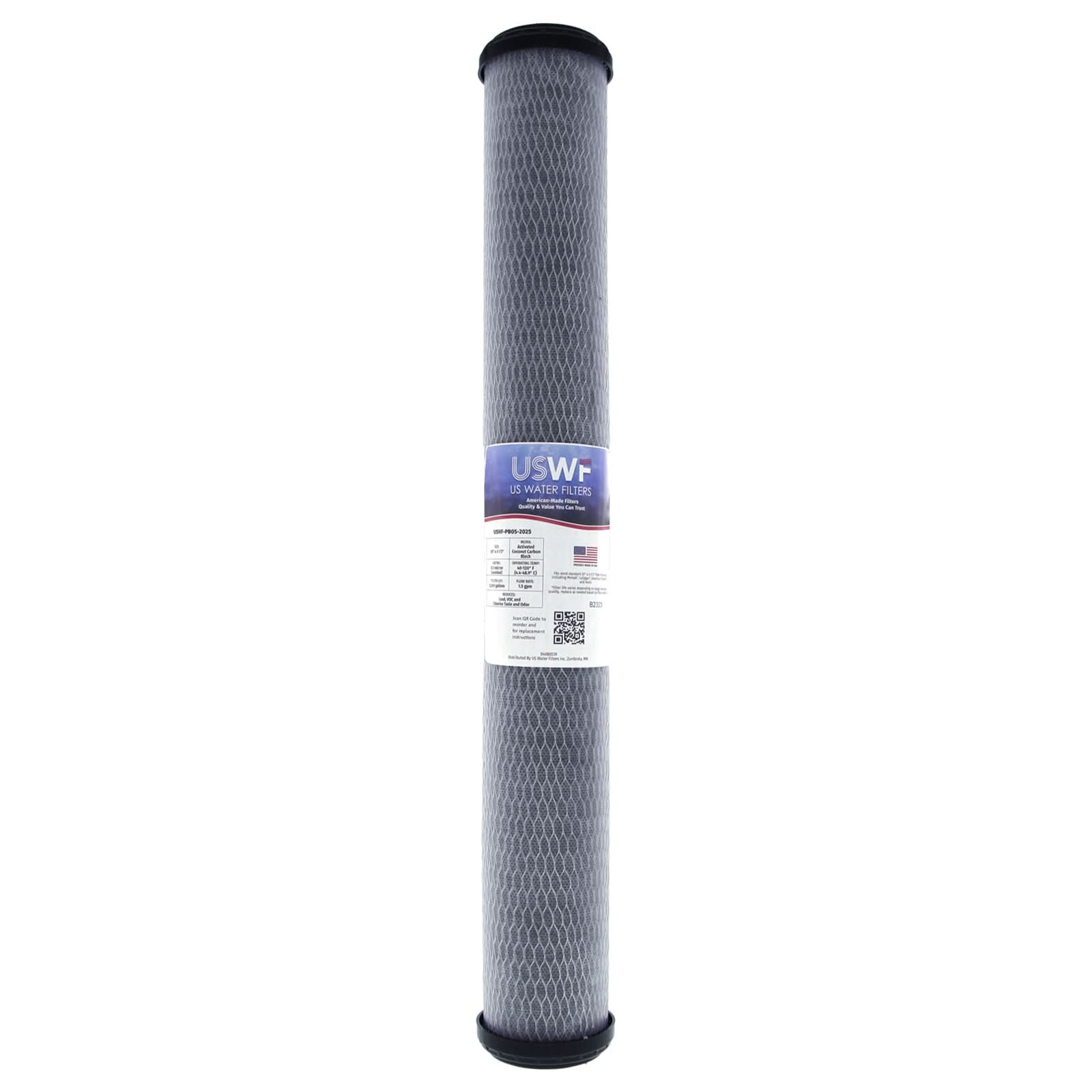 Lead Reducing Carbon Block Filter by USWF 0.5 Micron 20"x2.5" - WaterFilters.NET