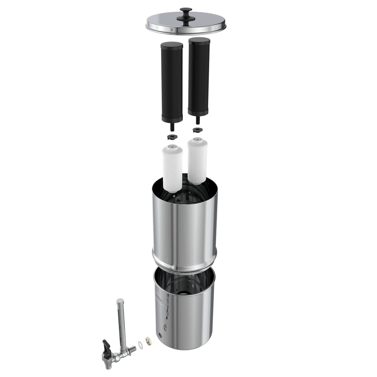 USWF 2.25 Gallon Stainless Steel Gravity Fed Filter System With Fluoride Filtration - WaterFilters.NET