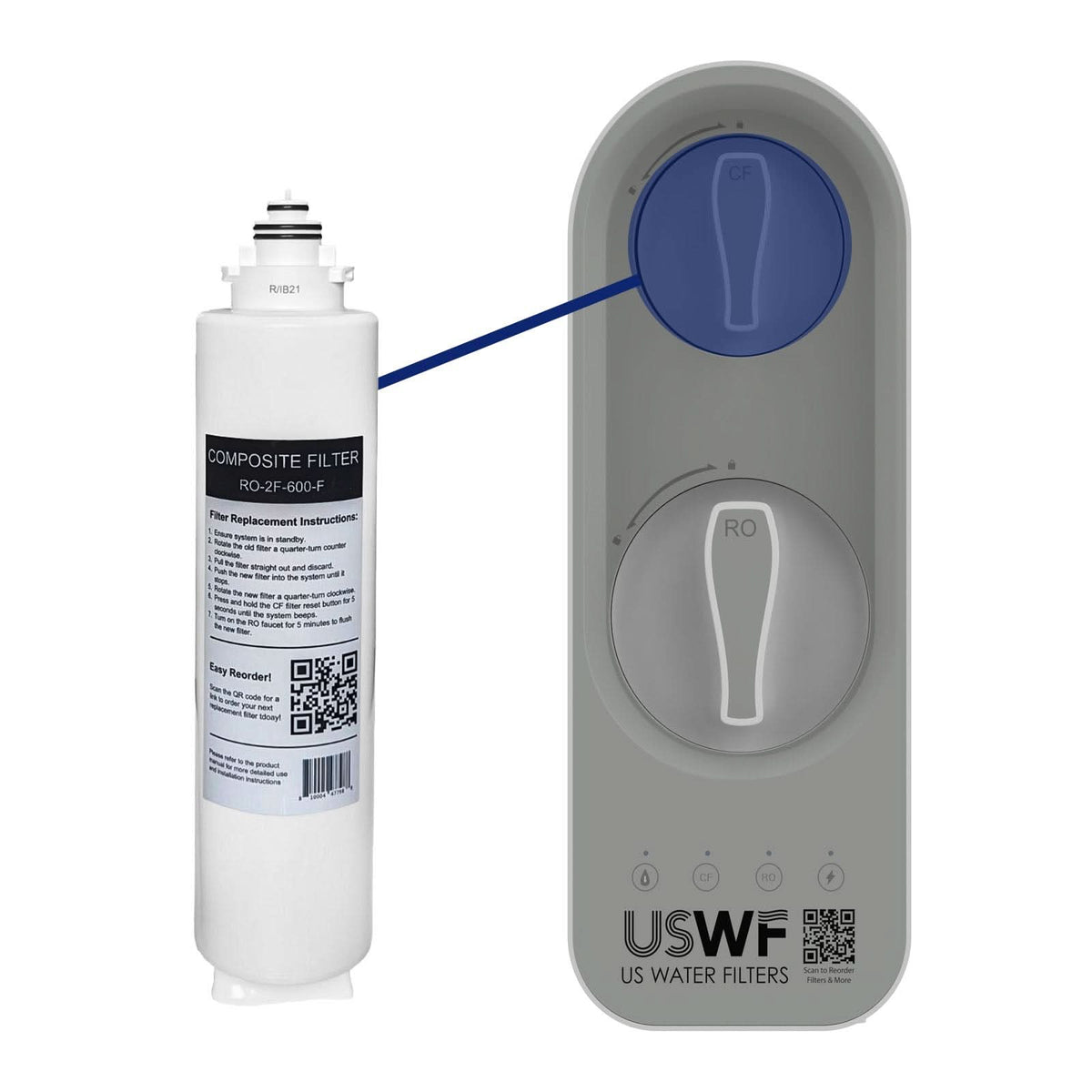 USWF 600GPD Tankless Undersink RO System - WaterFilters.NET